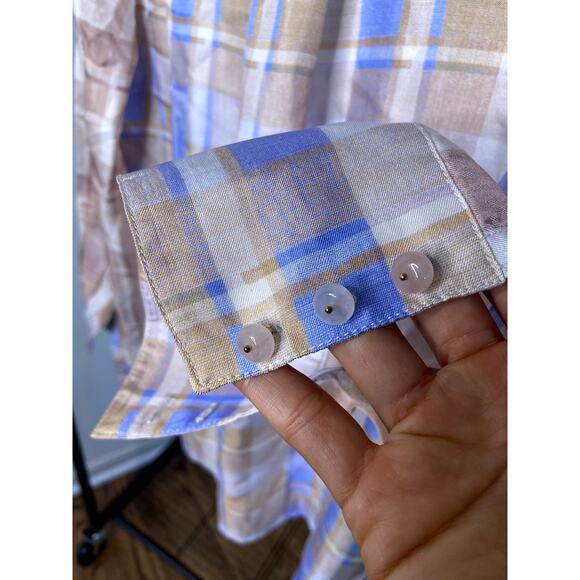 Zimmermann Dancer Checkered Neck Tie Pastel Ombré Blouse size US 4 - Picture 6 of 11